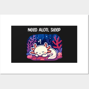 Cute Axolotl Sleeping Posters and Art